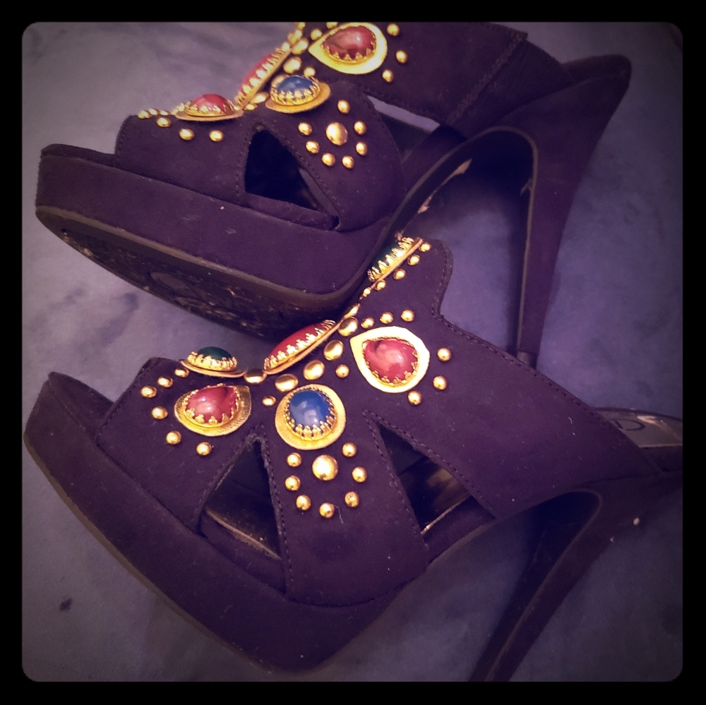 - Open toe stiletto heels